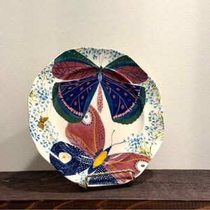 🦋New Anthropologie Paule Marrot Francaise Butterfly 8” Dessert Plate